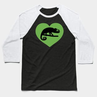 Green Cute Chameleon Heart for Chameleon Lovers Baseball T-Shirt